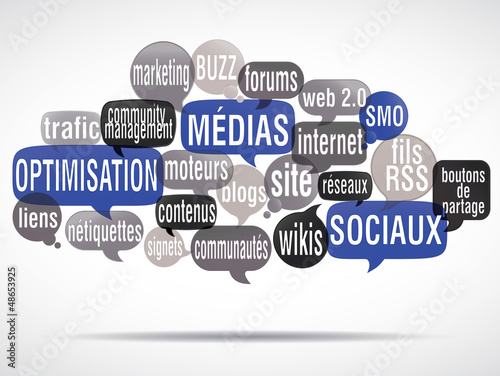 Illustration: nuage de mots bulles : SMO nuage de mots bulles : SMO