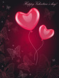 Valentine's card with heart-balloons and butterflies / eps 10