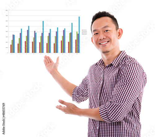 Photo: Asian showing business chart Asian showing business chart