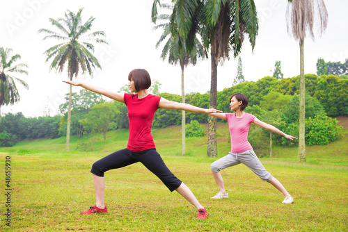 Photo: Asian girls yoga outdoor Asian girls yoga outdoor