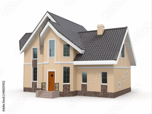Illustration: House on white background House on white background