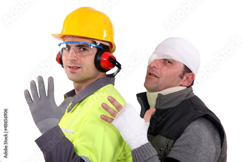 Photo: Injured construction worker Injured construction worker