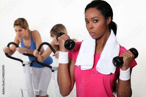 Photo: women training in the gym women training in the gym