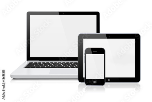 Illustration: Laptop, tablet pc and smartphone Laptop, tablet pc and smartphone