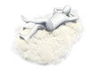 Illustration: Abstract white man relaxing on a cloud Abstract white man relaxing on a cloud