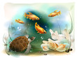 illustration of the tropical underwater world