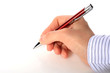 Hand with red pen.