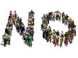 Illustration: Opposition, crowd of people say No Opposition, crowd of people say No