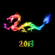 Vector: Fire rainbow Dragon Fire rainbow Dragon