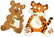 Illustration: Bär, Tiger, Freunde, Hausaufgaben Bär, Tiger, Freunde, Hausaufgaben