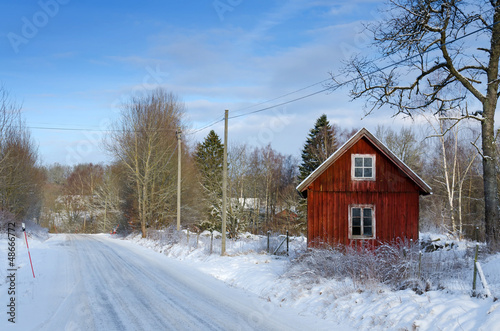 Photo: Swedish winter landscape from the road Swedish winter landscape from the road