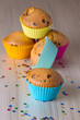 Homemade cupcakes with silicone molds