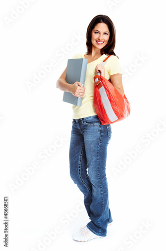 Photo: Young woman student with the book. Young woman student with the book.