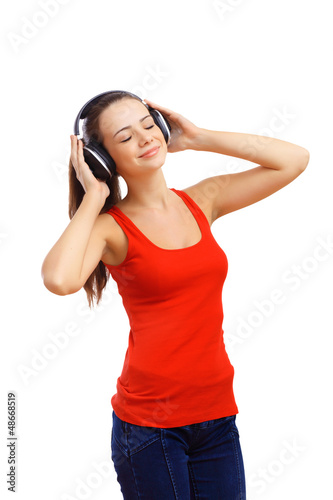 Photo: Happy smiling girl dancing Happy smiling girl dancing