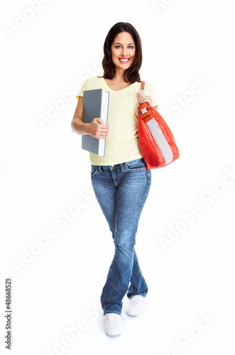 Photo: Young woman student with the book. Young woman student with the book.