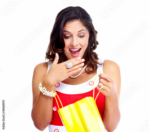 Photo: Beautiful woman with a shopping bags. Beautiful woman with a shopping bags.
