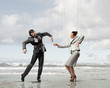 Puppet businesspeople