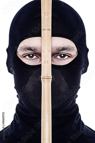 Photo: Close up portrait of male ninja Close up portrait of male ninja