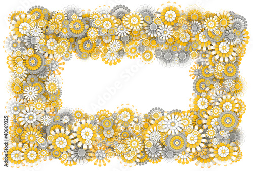 Illustration: Frame from camomile flowers Frame from camomile flowers