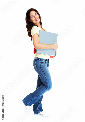 Photo: Young woman student with the book. Young woman student with the book.