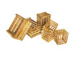 Wooden crates. 3D isolated