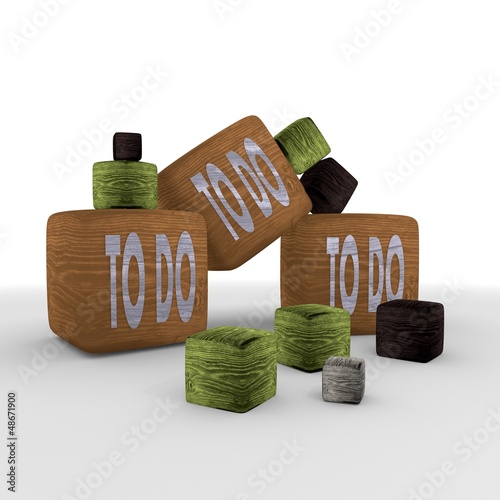 Illustration: to do wooden symbol cubes to do wooden symbol cubes