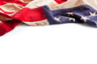 Vintage American flag border isolated on white background