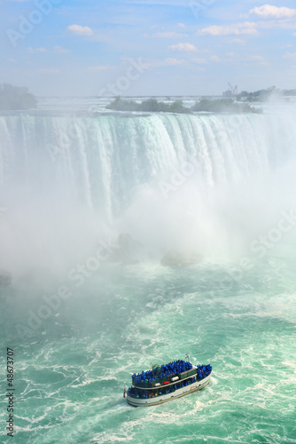 Photo: Waterfalls and boat Waterfalls and boat