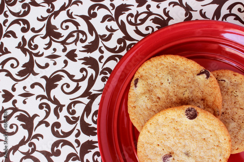 Photo: Cookies on a Red Plate 1 Cookies on a Red Plate 1