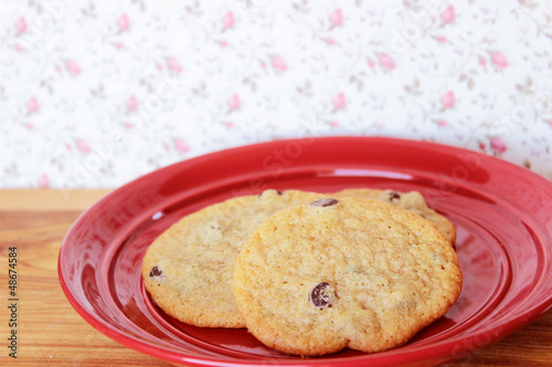 Photo: Cookies on a Red Plate 6 Cookies on a Red Plate 6