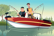 Vector: Father and son fishing Father and son fishing