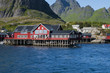 Photo: Red houses fisherman's village Lofoten Island Norway Red houses fisherman's village Lofoten Island Norway