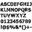 Grunge full alphabet, numbers and others chars