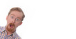 Portrait of amazed man