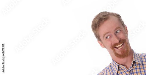 Photo: Portrait of smiling man on white background Portrait of smiling man on white background