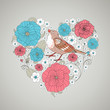 Vector Illustration of an Abstract Floral Heart