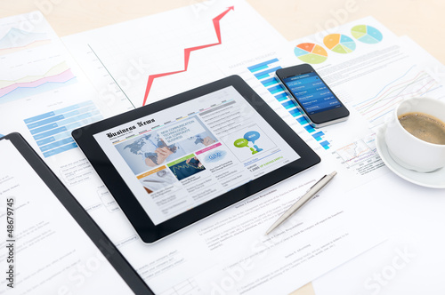 Photo: Modern business with new technologies Modern business with new technologies