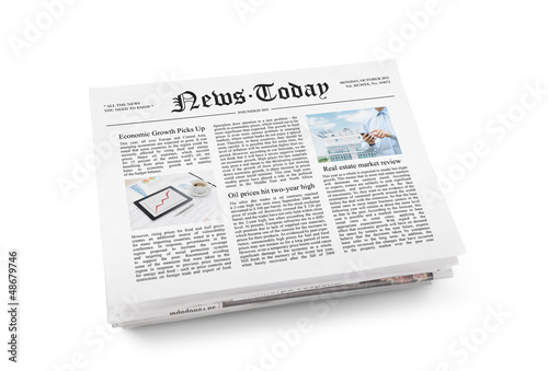 Photo: Newspaper with fresh news Newspaper with fresh news