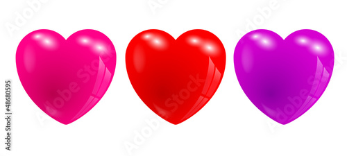 Vector: 3d hearts 3d hearts
