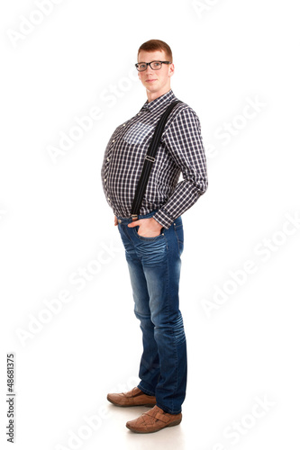 Photo: Portrait of young man with big belly Portrait of young man with big belly