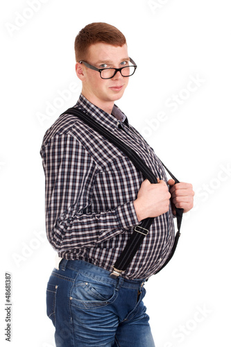 Photo: Portrait of young man with big belly Portrait of young man with big belly