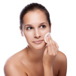 Photo: Beautiful Young Woman Touching Her Face Beautiful Young Woman Touching Her Face