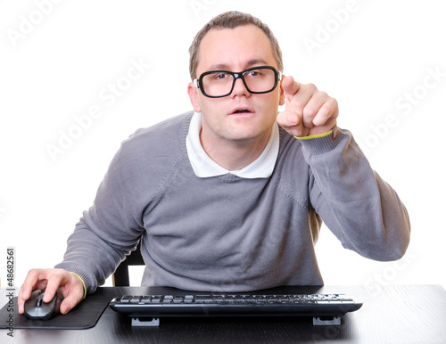 Photo: Man with computer Man with computer