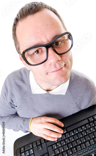 Photo: Man with keyboard Man with keyboard