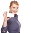 Businesswoman holding credit card