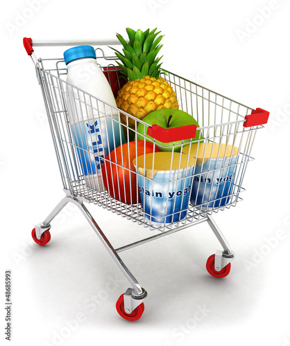 Illustration: 3d shopping cart 3d shopping cart