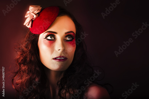 Photo: Luxury Woman In Red Makeup And Fashion Accessories Luxury Woman In Red Makeup And Fashion Accessories
