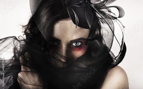 Photo: Vouge Fashion Model Wearing Vintage Style Headwear Vouge Fashion Model Wearing Vintage Style Headwear