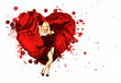 Photo: Woman with Painted Splashing Heart Woman with Painted Splashing Heart
