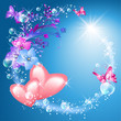 Hearts with flowers